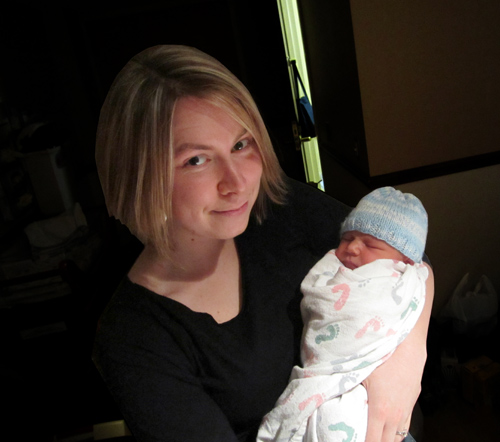 Laura Kimball and newborn Lucius Howe