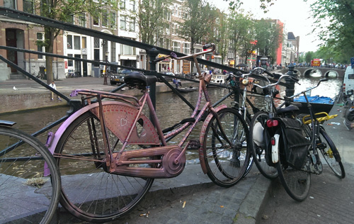 Bicycle in Amsterdam, photo by Laura Kimball (lamiki). Taken with HTC One mini.